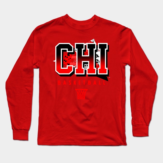 Chicago Basketball Retro Long Sleeve T-Shirt by funandgames